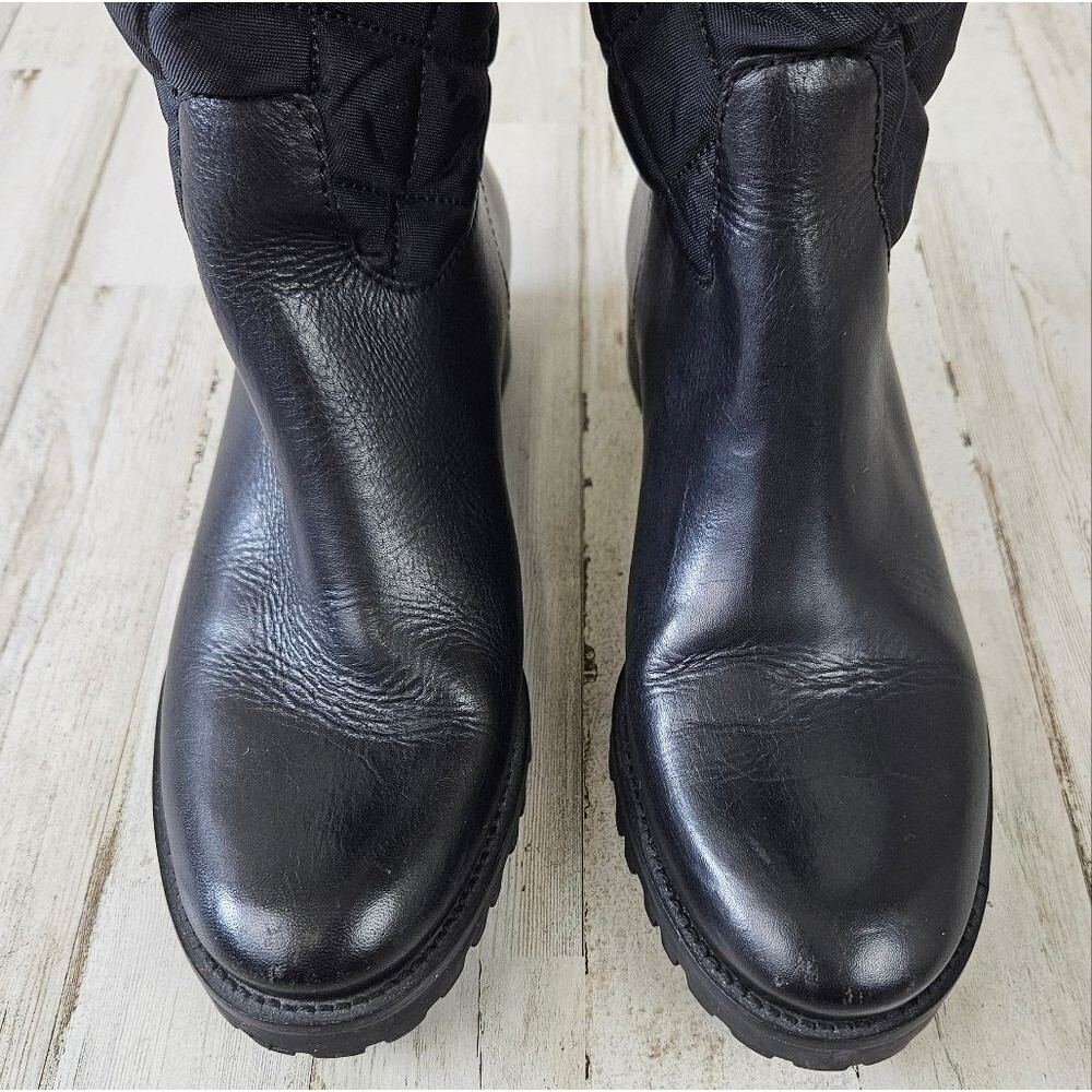 Tory Burch Rowan Solid Black Quilted Logo Tall Ri… - image 7